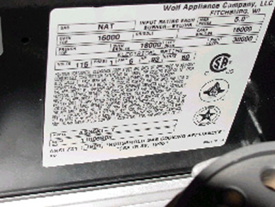 Picture of Recalled Gas Range