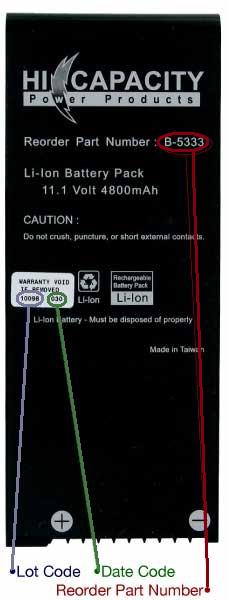 Picture of Recalled Notebook Computer Battery