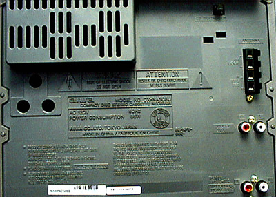 Location of Model # on Back of Audio System