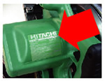 Picture of Model Number Location on Recalled Saw