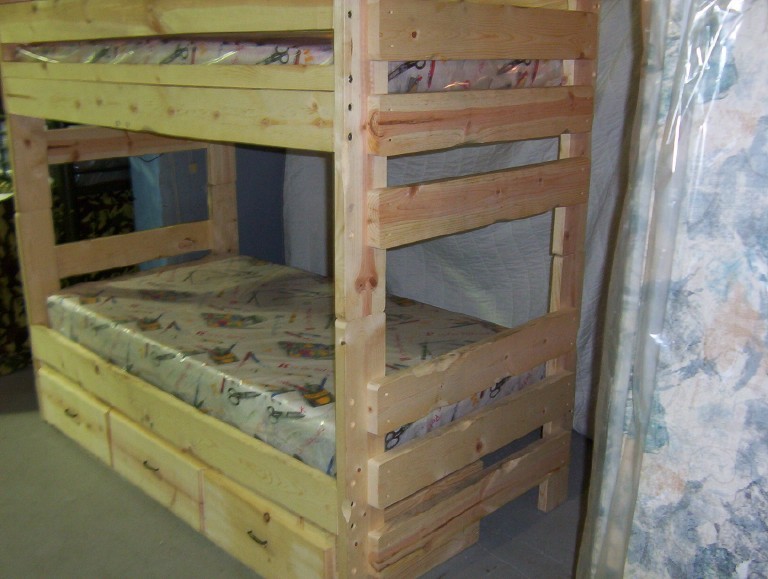 Wooden bunk bed