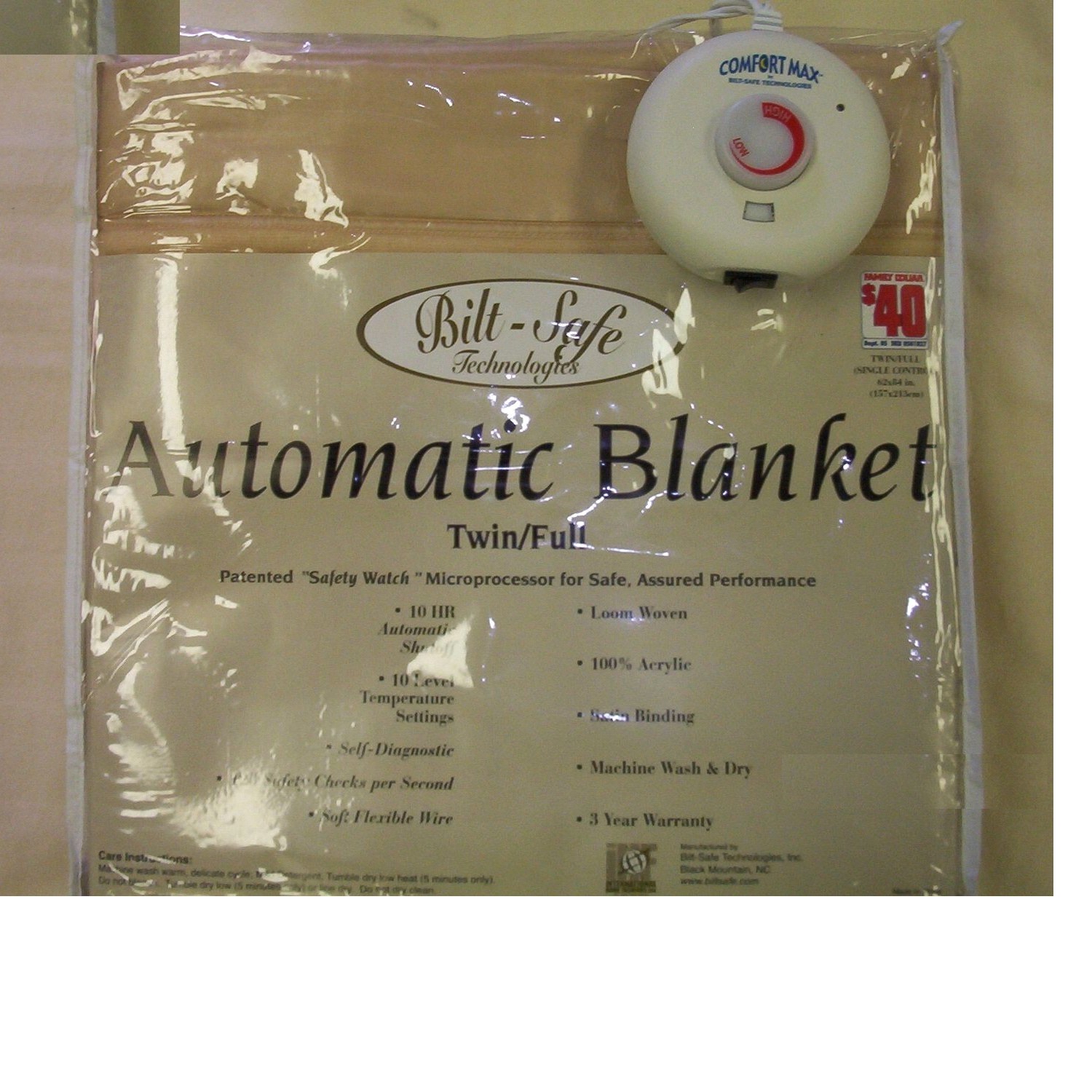 Picture of Recalled Electric Blanket