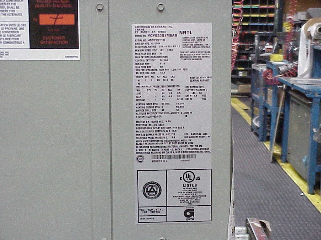 Picture of Recalled Heating/Cooling Units