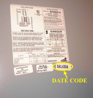 Picture of date code range 